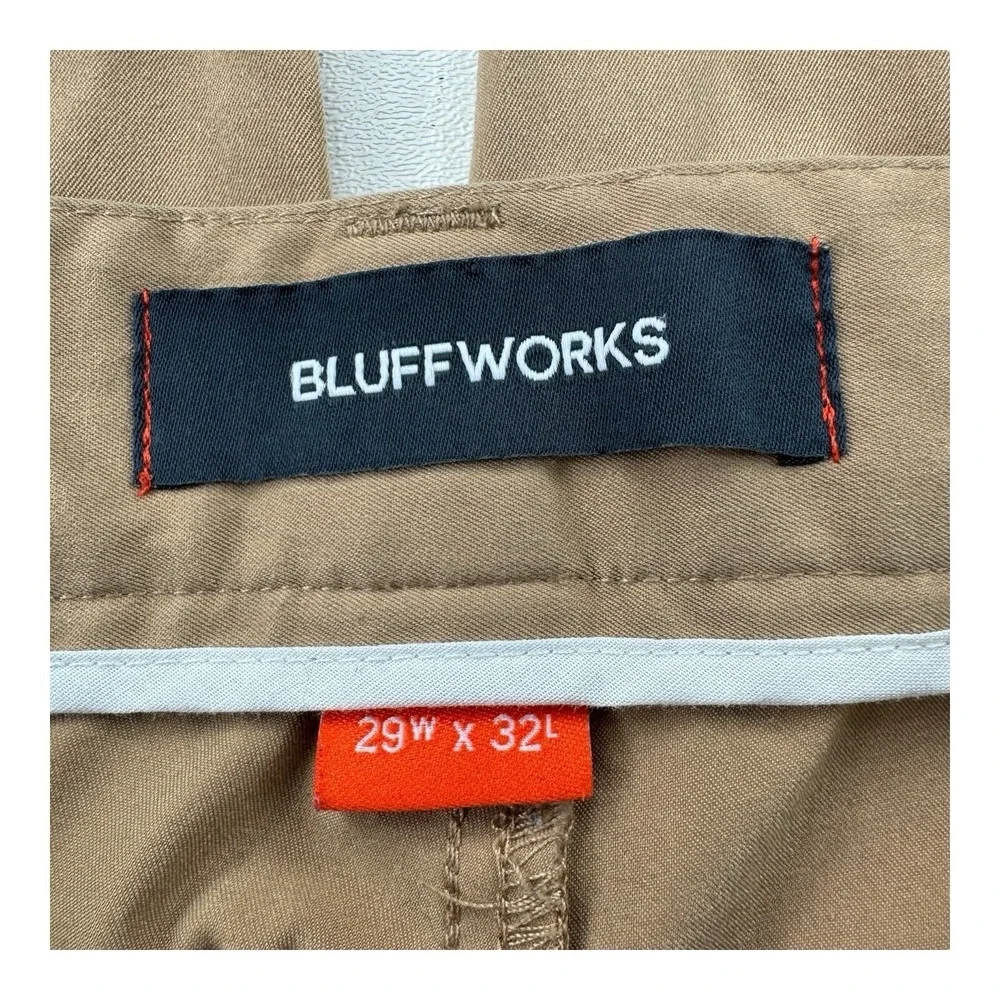 Bluffworks Men's Size 29x32 Khaki Tailored Fit Polyester Chino Pants‎